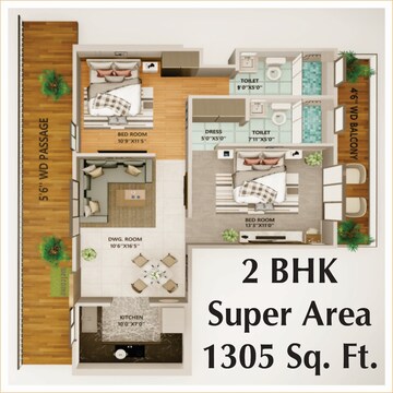 Floor Plan in 2 BHK Apartment at Laxman Chowk – for Sale