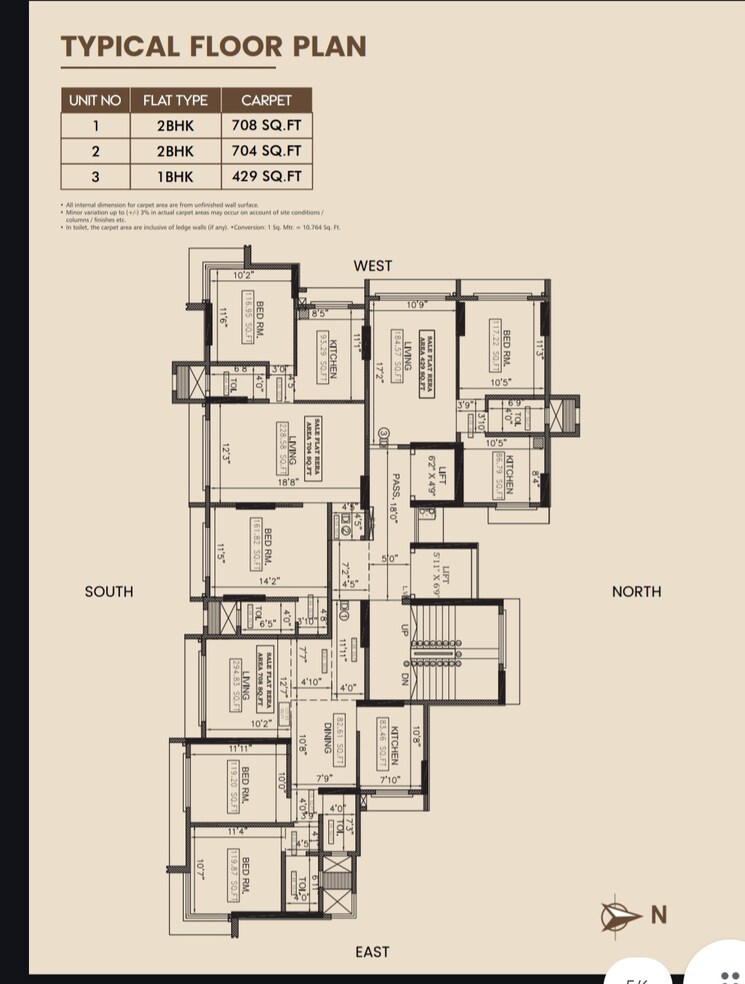 Floor Plan, shree-ganesh-residency-ghatkopar-east 2 Bedroom 707 Sq.Ft. Apartment In Ghatkopar East Mumbai 8876070