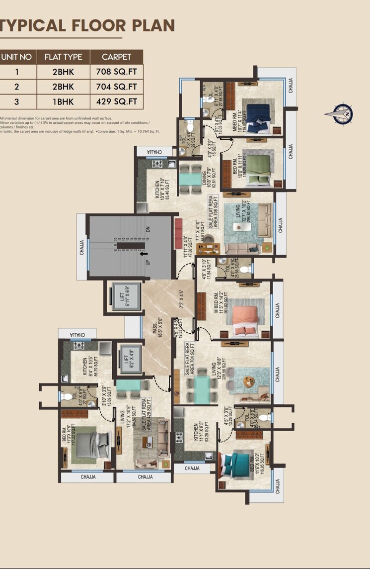 Floor Plan, shree-ganesh-residency-ghatkopar-east 2 Bedroom 707 Sq.Ft. Apartment In Ghatkopar East Mumbai 8876070