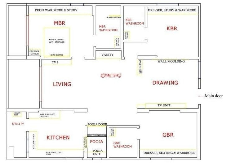 Floor Plan, lansum-eden-gardens 3 Bedroom 2160 Sq.Ft. Apartment In Kondapur Hyderabad 8877790