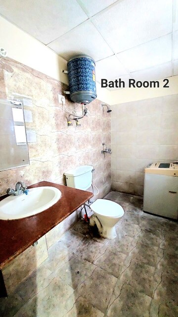Bathroom in 3 BHK Builder Floor at Motia Blue Ridge, Dhakoli – for Rent