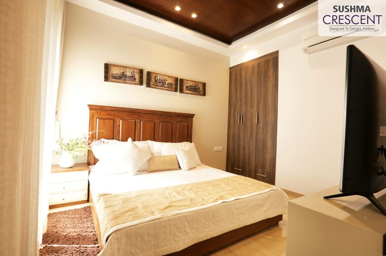 Bedroom, sushma-crescent 3 Bedroom 1705 Sq.Ft. Apartment In Dhakoli Zirakpur 8878834