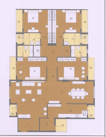 Floor Plan in 2 BHK Apartment at New Town – for Rent