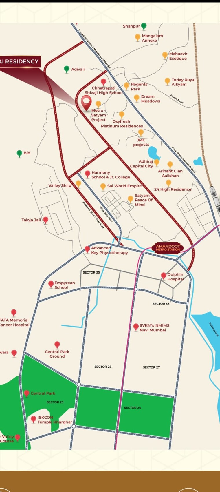 Map Location, sai-residency-kharghar 1 Bedroom 669 Sq.Ft. Apartment In Kharghar Navi Mumbai 8879410