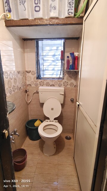 Bathroom in 1 BHK Apartment at Shiv Om CHS, Naupada – for Rent