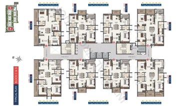 Floor Plan in 3 BHK Apartment at Tridasa Rise, Nallagandla – for Sale