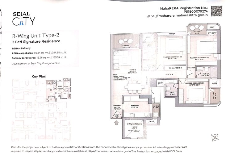 Floor Plan, sejal-square 3 Bedroom 1449 Sq.Ft. Apartment In Goregaon East Mumbai 8881237