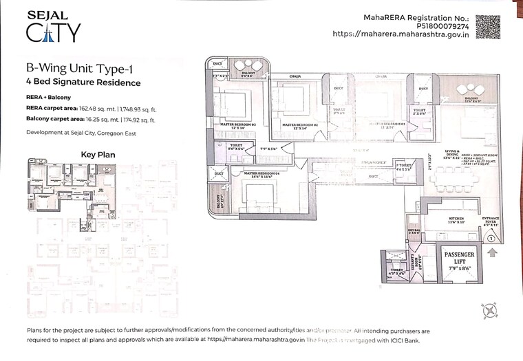 Floor Plan, sejal-square 4 Bedroom 1923 Sq.Ft. Apartment In Goregaon East Mumbai 8881260
