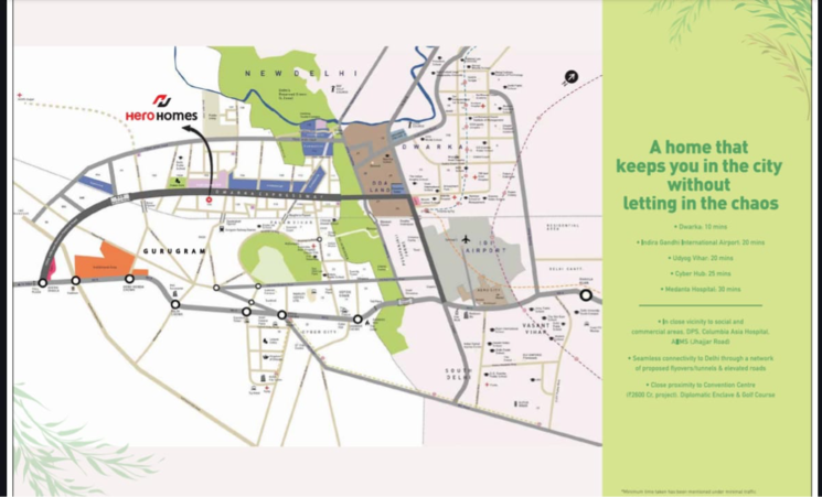 Map Location, hero-homes-gurgaon 3 Bedroom 1389 Sq.Ft. Apartment In Sector 104 Gurgaon 8881824