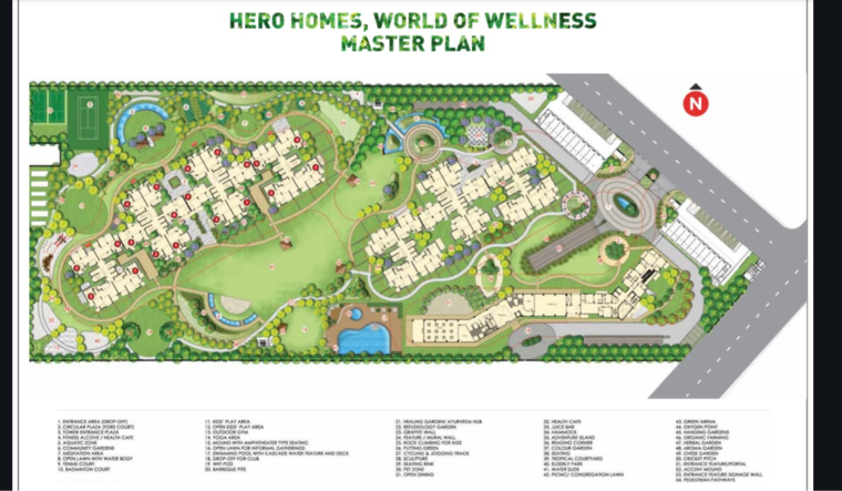 Master Plan, hero-homes-gurgaon 3 Bedroom 1389 Sq.Ft. Apartment In Sector 104 Gurgaon 8881824