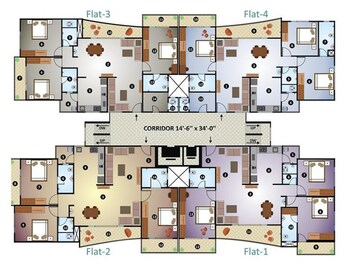 Floor Plan in 3 BHK Apartment at Shobhagpura – for Sale