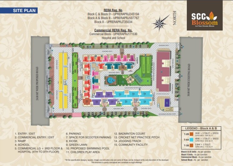 Master Plan, scc-blossom 2 Bedroom 915 Sq.Ft. Apartment In Raj Nagar Extension Ghaziabad 8882245