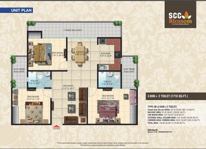 3 BHK Apartment For Sale in SCC Blossom, Raj Nagar Extension