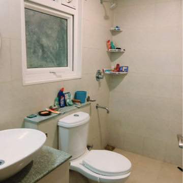 Bathroom in 2 BHK Apartment at Bhartiya Nikoo Homes, Kannur – for Rent