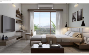 Bedroom in 4 BHK Apartment at Godrej Meridien, Mohammad Heri Village – for Sale