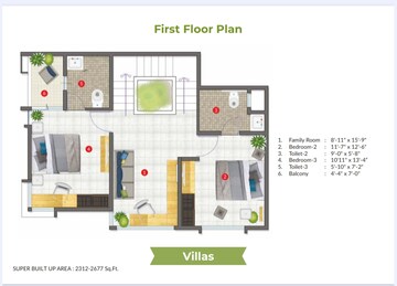 Floor Plan in 4 BHK Villa at Aratt Cityscape, Budigere Road – for Sale