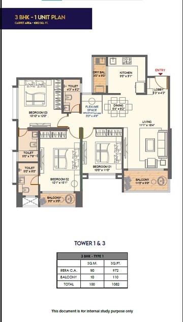 Floor Plan in 3 BHK Apartment at Saheel Itrend Homes Phase 3, Hinjewadi – for Sale