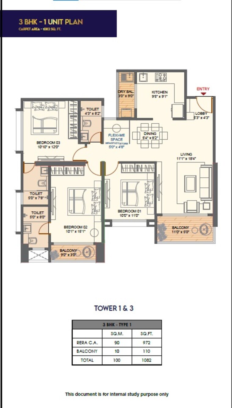 Floor Plan, saheel-itrend-homes-phase-3 3 Bedroom 1083 Sq.Ft. Apartment In Hinjewadi Pune 8886485