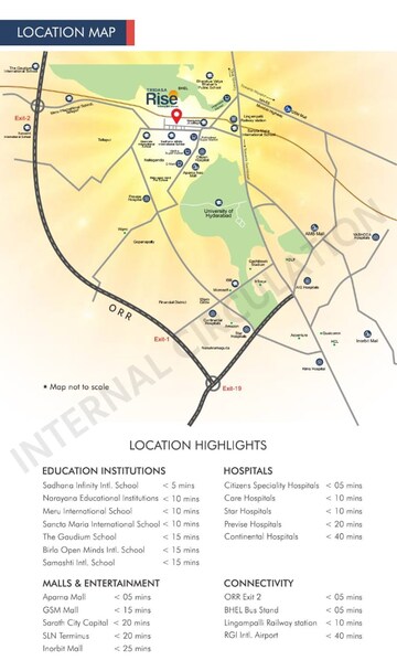3 BHK Apartment – Map Location View at Tridasa Rise, Nallagandla - for Sale