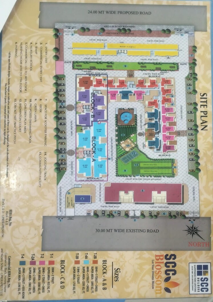 Master Plan, scc-blossom 2 Bedroom 1065 Sq.Ft. Apartment In Raj Nagar Extension Ghaziabad 8889179