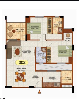Floor Plan in 2 BHK Apartment at Century Commanders Vista, Yelahanka – for Sale