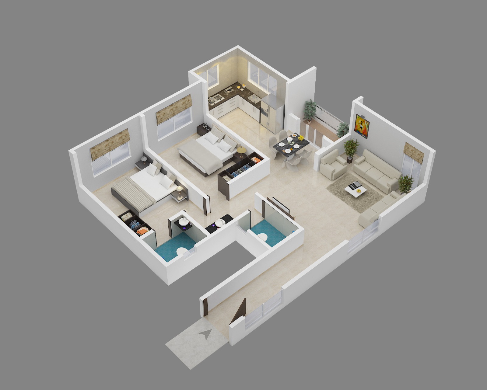 2 BHK + Pooja Room Apartment For Sale in Little Earth Apartments