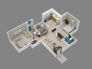 Floor Plan in 2 BHK Apartment at Little Earth Apartments, Mamurdi – for Sale