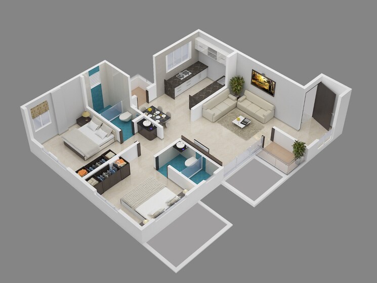Floor Plan, little-earth-apartments 2 Bedroom 815 Sq.Ft. Apartment In Mamurdi Pune 8891017