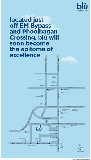 4 BHK Apartment – Map Location View at Siddha Sky, Tangra - for Sale