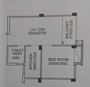 Floor Plan in 1 BHK Apartment at New Town Action Area 1 – for Sale