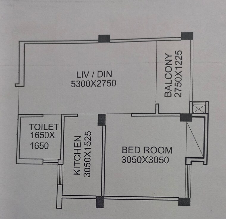 Floor Plan, new town action area 1 1 Bedroom 542 Sq.Ft. Apartment In New Town Action Area 1 Kolkata 8894005