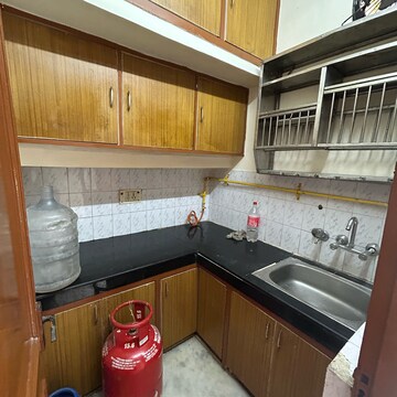 Kitchen in 1 BHK Builder Floor at Kotla Mubarakpur – for Rent