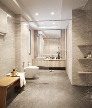 Attached Bathroom in 3 BHK Apartment at Sobha Waterfront, Somajiguda – for Sale