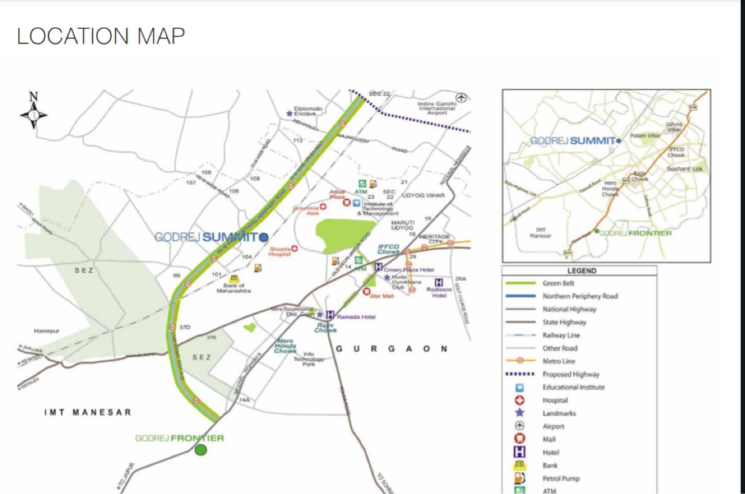 Map Location, godrej-summit 3.5 Bedroom 1816 Sq.Ft. Apartment In Surat Nagar Gurgaon 8894657