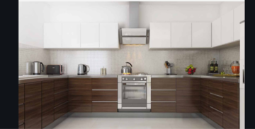 Kitchen in 3.5 BHK Apartment at Godrej Summit, Surat Nagar – for Sale