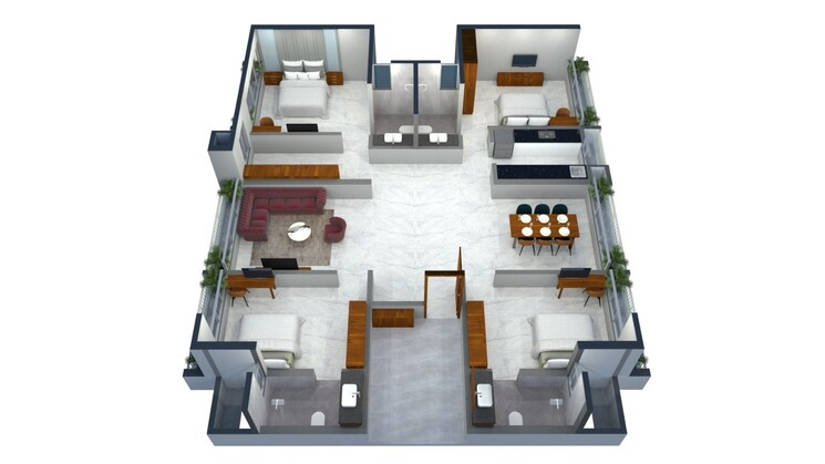 Floor Plan, vasai west 2 Bedroom 716 Sq.Ft. Apartment In Vasai West Palghar 8895417