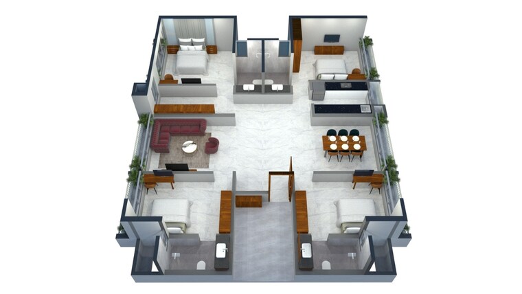 Floor Plan, vasai west 2 Bedroom 716 Sq.Ft. Apartment In Vasai West Palghar 8895417