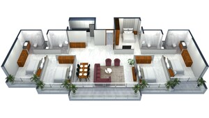 Floor Plan in 2 BHK Apartment at Vasai West – for Sale