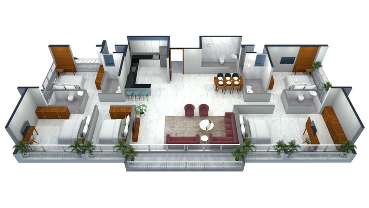 Floor Plan, vasai west 2 Bedroom 716 Sq.Ft. Apartment In Vasai West Palghar 8895417