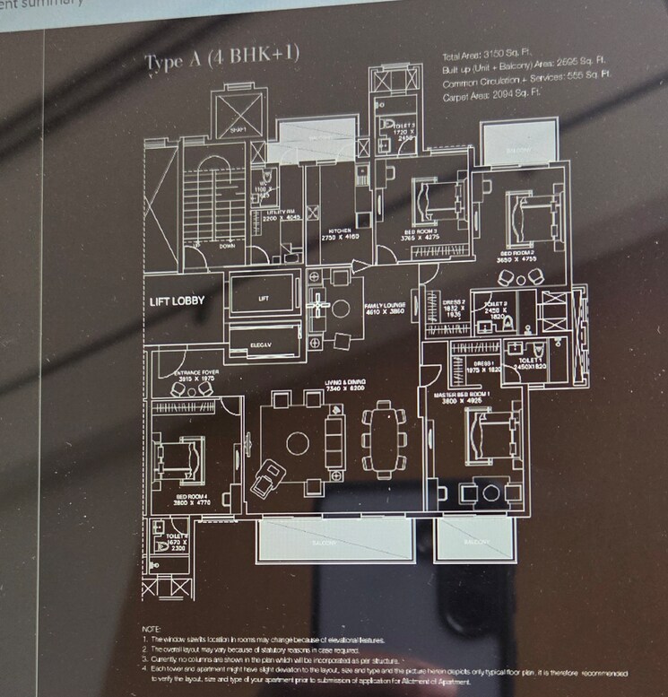 Floor Plan, ats-triumph 4 Bedroom 3150 Sq.Ft. Apartment In Sector 104 Gurgaon 8896070