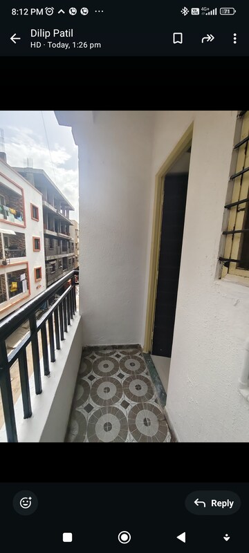 Balcony in 1 BHK Apartment at Khushbu Soham Residency, Pimple Gurav – for Rent