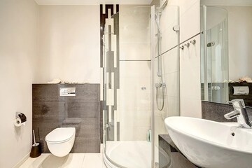 Bathroom in 2 BHK Apartment at Boutique Residential Apartments 35, Golf Links – for Rent