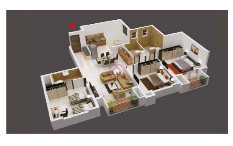 Floor Plan, bren-edgewaters 3 Bedroom 1418 Sq.Ft. Apartment In Kasavanahalli Bangalore 8897251