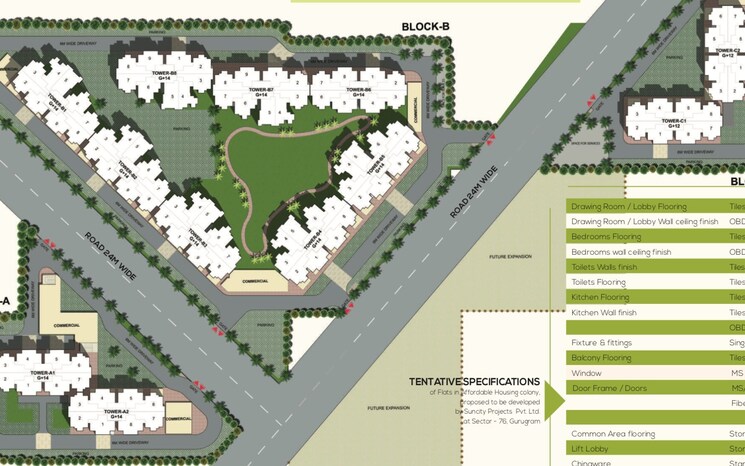 Master Plan, suncity-avenue-76 2 Bedroom 1050 Sq.Ft. Apartment In Sector 76 Gurgaon 8897439