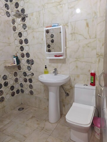 Bathroom in 3 BHK Apartment at Dhakoli – for Rent