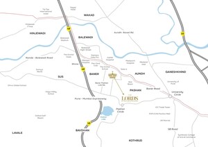 3 BHK Apartment – Map Location View at Pristine The Lords, Pashan - for Sale