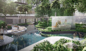Swimming Pool in 4 BHK Apartment at Rustomjee Crown, Prabhadevi – for Rent
