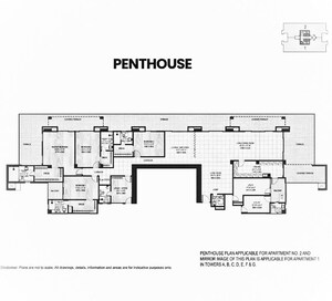 Floor Plan in 4 BHK Penthouse at DLF Privana North, Sector 76 – for Sale