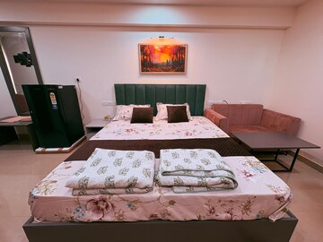 Bedroom in Studio Apartment at Okay Plus Solitaire Suites, Ramnagariya – for Rent