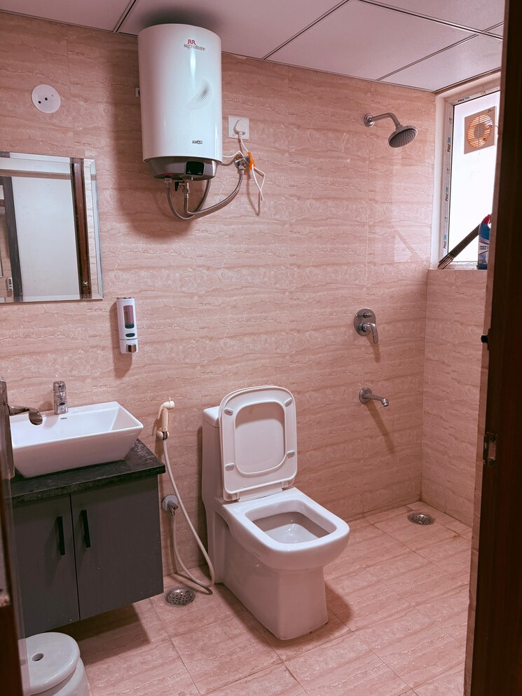 Bathroom, okay-plus-solitaire-suites Studio 403 Sq.Ft. Apartment In Ramnagariya Jaipur 8899739